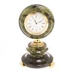 Часы настольные бронзовые из натуральных камней Мрамор и Змеевик Stone Clock варинант исполнения - 13 | Loft Concept в Кирове