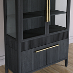 Витрина Primo со стеклянными фасадами и буфетом шпон Черный дуб варинант исполнения - 5 | Loft Concept в Кирове