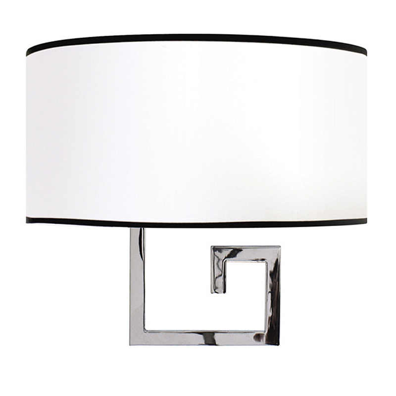 Бра с белым овальным абажуром с черной окантовкой Natural Concepts Хром Золотой Белый Черный в Кирове | Loft Concept 