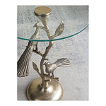 Столик с круглой стеклянной столешницей и корпусом в виде двух павлинов на ветке Table Two Peacocks варинант исполнения - 10 | Loft Concept в Кирове