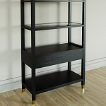 Стеллаж Elsa Dreams Black со стеклянными полками и ящиком варинант исполнения - 6 | Loft Concept в Кирове