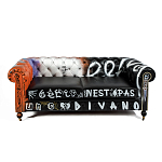 Диван Честерфильд граффити graffiti Orange Sofa натуральная кожа варинант исполнения - 4 | Loft Concept в Кирове