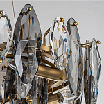 Люстра подвесная с овальными подвесками из стекла дымчатого цвета Harlow Crystal Round варинант исполнения - 4 | Loft Concept в Кирове