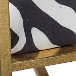 Кресло с металлическим золотистым каркасом и мягкой обивкой с чёрно-белым принтом зебры Wild animals варинант исполнения - 4 | Loft Concept в Кирове