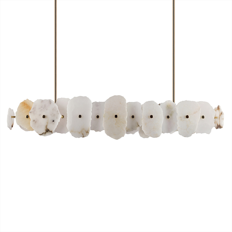 Подвесной светильник с фигурными элементами из белого алебастра Cryptocrystalline Stone Бронза Белый в Кирове | Loft Concept 