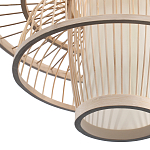 Подвесной светильник фигурный из деревянных прутьев с плафоном из натуральной ткани Light Inside the Cell варинант исполнения - 7 | Loft Concept в Кирове