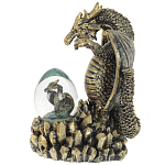 Декоративная статуэтка Дракон и стеклянное яйцо Dragon and Glass Egg Gold Black варинант исполнения - 4 | Loft Concept в Кирове