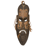 Деревянная резная маска ручной работы Papuan Wooden Mask варинант исполнения - 1 | Loft Concept в Кирове