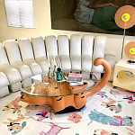 Дизайнерский журнальный стол с основанием в виде кота Bivan варинант исполнения - 3 | Loft Concept в Кирове