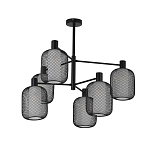 Люстра потолочная с абажурами из металлической сетки Loft Grid Pendant Gold варинант исполнения - 5 | Loft Concept в Кирове