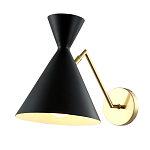 Бра черного цвета с конусообразным плафоном на золотом основании Loft Metal варинант исполнения - 2 | Loft Concept в Кирове