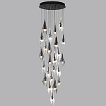 Люстра каскадная с 24-мя рельефными прозрачными плафонами в форме лепестков Glass Pod  варинант исполнения - 5 | Loft Concept в Кирове