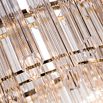 Люстра подвесная круглая с прозрачными хрустальными трубками и золотистым каркасом Диаметр 60 см Hexagon Tube Light варинант исполнения - 3 | Loft Concept в Кирове