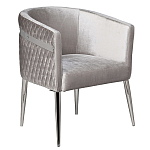 Стул серый велюровый со стеганной спинкой Focus on Convenience варинант исполнения - 1 | Loft Concept в Кирове