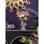 Ваза из прозрачного стекла на бронзовой подставке с ободком и ручками в виде стрекоз Eden Garden варинант исполнения - 6 | Loft Concept в Кирове