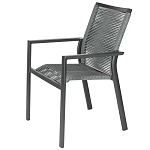 Стул темно-серый с высокой плетеной спинкой и сиденьем Braided Strength варинант исполнения - 6 | Loft Concept в Кирове