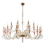 Люстра с 18-ю лампочками и изогнутыми прозрачными элементами из стекла Twisted Glass Candles Chandelier варинант исполнения - 2 | Loft Concept в Кирове