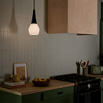 Подвесной светильник каплевидной формы с комбинированным плафоном из стали и белого матового стекла Kichler варинант исполнения - 9 | Loft Concept в Кирове