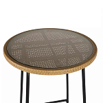 Барный столик с круглой плетеной столешницей Wicker Table Top варинант исполнения - 4 | Loft Concept в Кирове