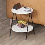 Стол приставной с 2-мя круглыми белыми столешницами ESSEL SIDE TABLE WHITE варинант исполнения - 8 | Loft Concept в Кирове