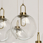 Люстра с 7-ю плафонами из прозрачного стекла в форме шара Orb Cascade  варинант исполнения - 5 | Loft Concept в Кирове