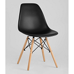 Пластиковый стул на ножках из массива бука Eames Black варинант исполнения - 1 | Loft Concept в Кирове