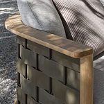 Дизайнерский уличный диван из массива дерева с плетеной спинкой PALINFRASCA Sofa варинант исполнения - 21 | Loft Concept в Кирове