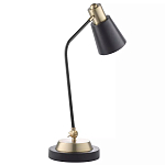Настольная лампа с наклонным корпусом и подвижным плафоном в сочетании золотистого и чёрного цвета Work Surface Light варинант исполнения - 3 | Loft Concept в Кирове
