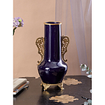 Ваза темно-синяя фарфоровая с бронзовыми ручками и ножками Eden Garden варинант исполнения - 4 | Loft Concept в Кирове