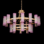 Люстра двухъярусная круглая с текстурными цилиндрическими плафонами Glimpse варинант исполнения - 1 | Loft Concept в Кирове