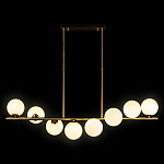 Люстра на штанге с 8-ю белыми шарообразными плафонами Bubble Chandelier варинант исполнения - 1 | Loft Concept в Кирове
