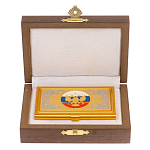 Визитница карманная металлическая с гравюрой Герба России в подарочной коробке Gold Metal Business Card Holders варинант исполнения - 3 | Loft Concept в Кирове