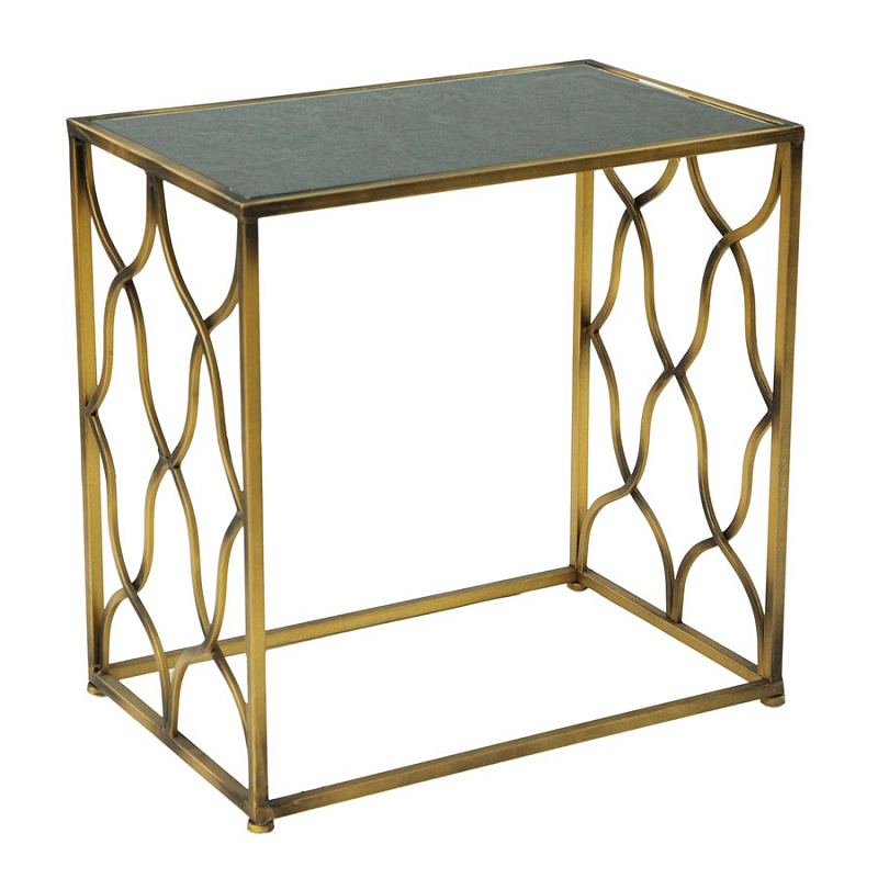 Консоль Golden Broken Rhombuses Золотой Черный в Кирове | Loft Concept 