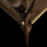 Стул из Ореха с плетеным сидением Kronos Dining Chair Brown варинант исполнения - 4 | Loft Concept в Кирове