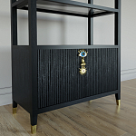 Стеллаж со стеклянными полками Elsa Dreams Black варинант исполнения - 4 | Loft Concept в Кирове