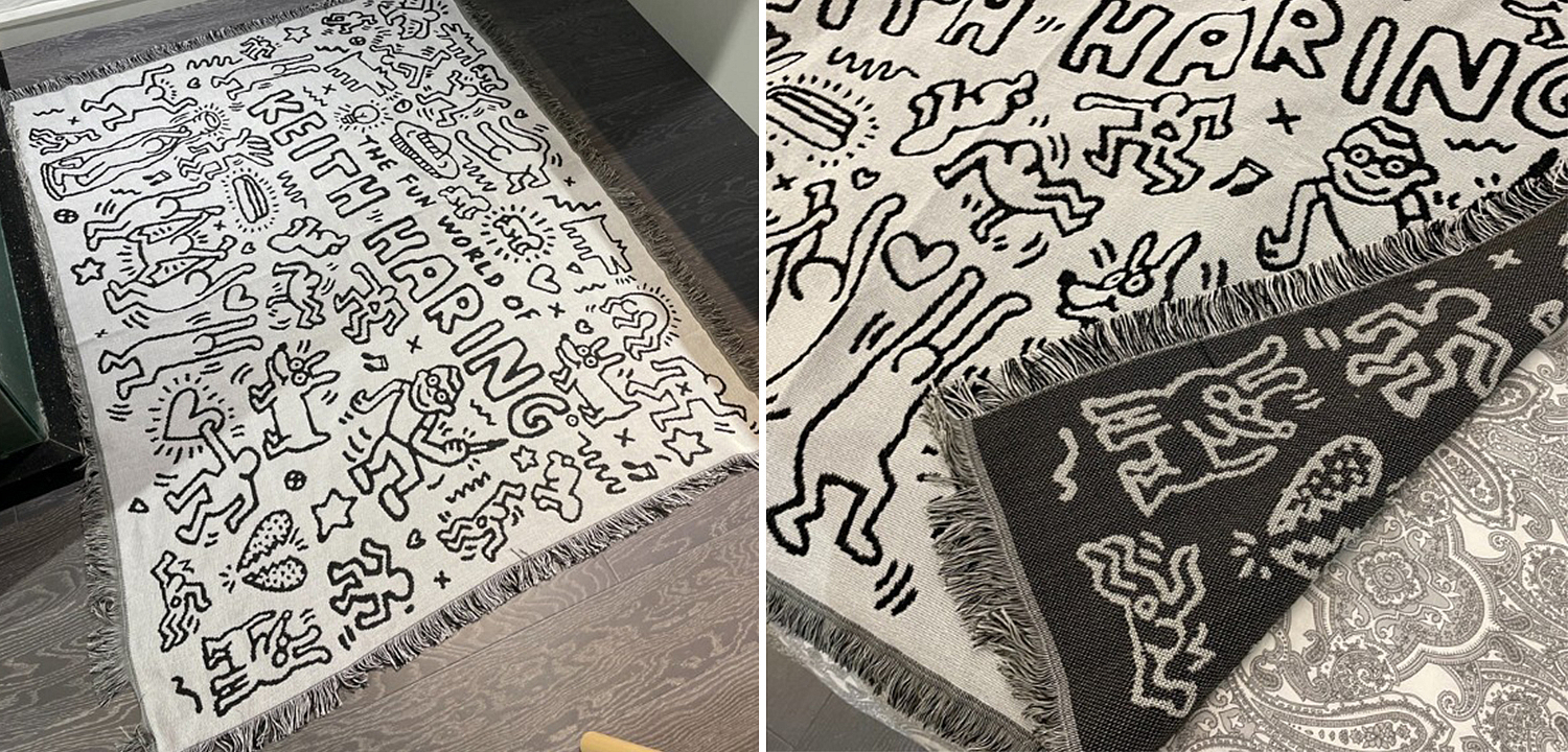 Покрывало граффити черно-белое Кит Харинг Keith Haring Bed Сover Покрывало граффити черно-белое Кит Харинг Keith Haring Bed Сover - Loft-Concept в Кирове