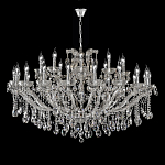 Люстра подвесная двухъярусная с 30-ю лампочками и прозрачными хрустальными подвесками на хромированном основании Crystal lamps варинант исполнения - 2 | Loft Concept в Кирове