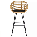 Стул барный с ротанговым плетением Half Bar Chair with Wicker с подлокотниками варинант исполнения - 1 | Loft Concept в Кирове