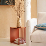 Оранжевый приставной стол из металла Lattice варинант исполнения - 7 | Loft Concept в Кирове