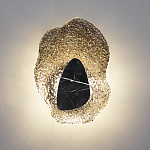 Бра с волнообразным стеклянным плафоном и вставкой из мрамора Liquid Stone варинант исполнения - 13 | Loft Concept в Кирове