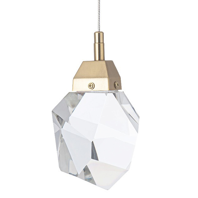 Подвесной светильник с хрустальным плафоном Esme Crystal Brass Hanging lamp Прозрачный Латунь Подвесной светильник с хрустальным плафоном Esme Crystal Brass Hanging lamp Прозрачный Латунь в Кирове | Loft Concept