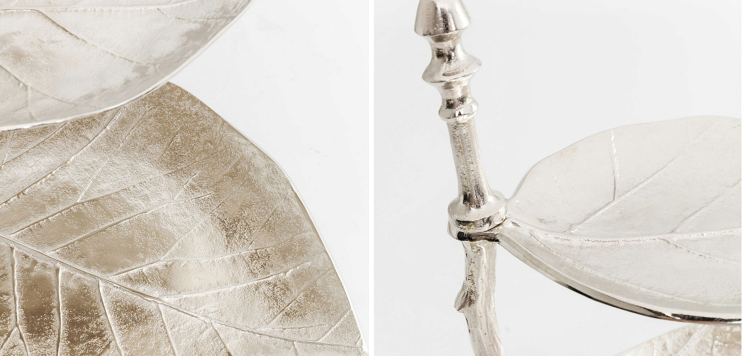 Блюдо трёхъярусное Chrome Leaves Блюдо трёхъярусное Chrome Leaves - Loft-Concept в Кирове