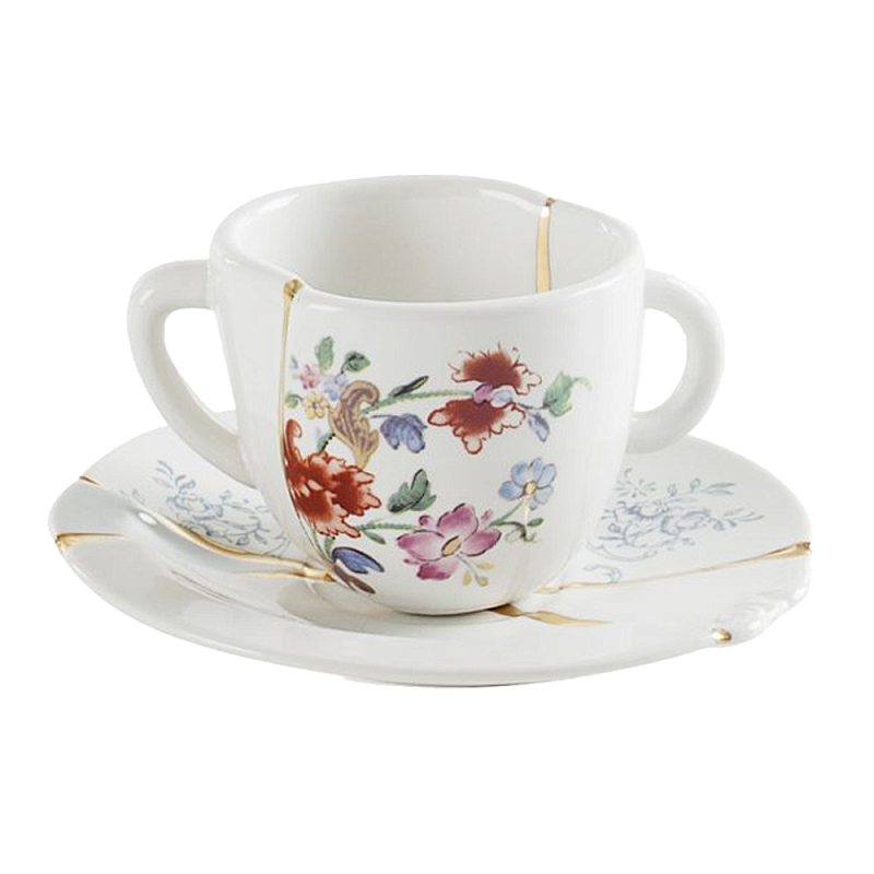 Кофейная пара Seletti Kintsugi Белый Золотой Мульти Кофейная пара Seletti Kintsugi Белый Золотой Мульти в Кирове | Loft Concept
