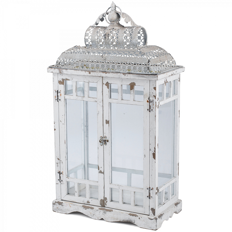 Подсвечник Provence Arbor Белый винтажная патина Прозрачное Стекло Подсвечник Provence Arbor Белый винтажная патина Прозрачное Стекло в Кирове | Loft Concept
