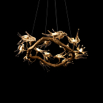 Люстра подвесная с прозрачными стеклянными птичками на ветвях Диаметр 80 см Serip Voa варинант исполнения - 8 | Loft Concept в Кирове