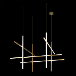 Люстра с 8-ю пересекающимися цилиндрическими плафонами на тонких тросах Trumpet tube варинант исполнения - 3 | Loft Concept в Кирове