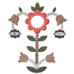 Зеркало-цветок из картона в русском стиле варинант исполнения - 1 | Loft Concept в Кирове