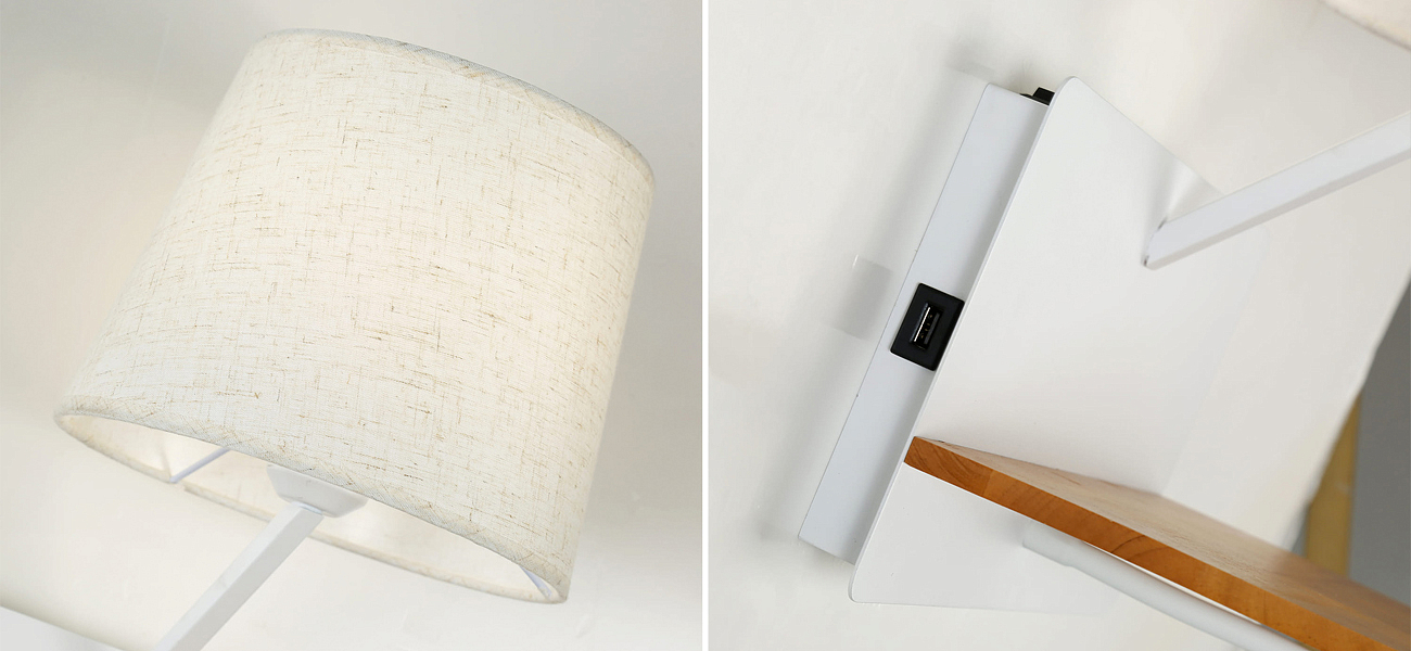 Бра с абажуром и гибким спотом Trumpet Wall White USB Бра с абажуром и гибким спотом Trumpet Wall White USB - Loft-Concept в Кирове