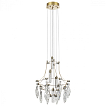 Люстра подвесная из металла с хрустальными подвесками прозрачного цвета Quasar 41 варинант исполнения - 2 | Loft Concept в Кирове