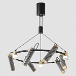 Люстра круглая с 9-ю цилиндрическими плафонами на магнитном креплении Bronze Concert варинант исполнения - 5 | Loft Concept в Кирове